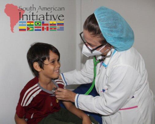 SAI Medic Doing Checkups on Children